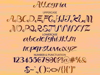 Allegria calligraphy font design elegant font font illustration logo logo font script typography ui