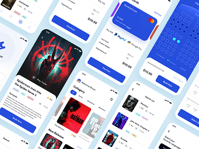 Movie Booking App application booking booking app cinema clean creative interaction ios mobile app mobile applicaation movie app movies online product ticket app ticket booking ui ui design ux ux design