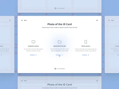 ID card verification clean design document grid guidelines id card interface modal simple spacing ui upload ux web