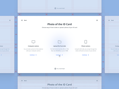 ID card verification clean design document grid guidelines id card interface modal simple spacing ui upload ux web