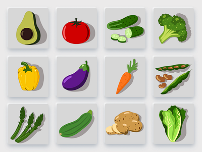 Simple vegetables app design clean ui concept design icon illustration illustration art interface ui ui design ux vegetables web design website