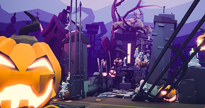 Necropoly Halloween 3d assets ghost horror lowpoly necro skull