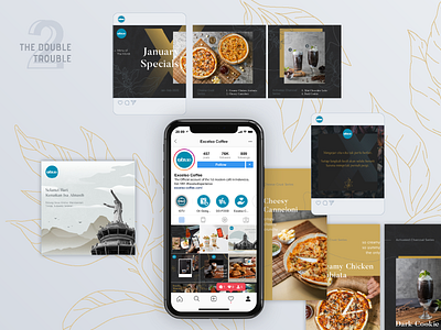 Excelso Social Media Posts beverages branding cafe coffee design facebook feed food food beverages graphic design instagram modern restaurant social media story