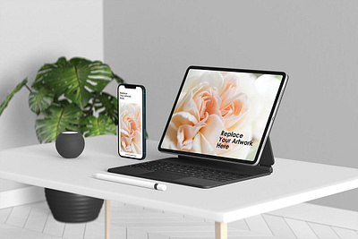 Multi Device Responsive Screen Mockup abstract clean device display laptop mac macbook mockup multi device phone phone mockup presentation realististic responsive simple smartphone tablet ui ux website