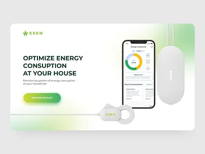 EXEN - landing page for Mobile App adobe photoshop app design figma mobile app smart home ui ux uxui web