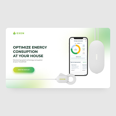 EXEN - landing page for Mobile App adobe photoshop app design figma mobile app smart home ui ux uxui web