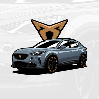 Cupra Formentor VZ5 art automotive car cupra design drawing formentor illustration illustrator logo seat style vector