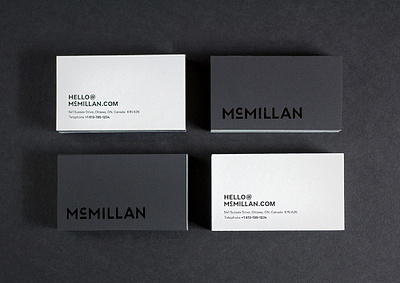 McMillan - Brand roll-out advertising agency b2b brand branding business cards creative minimalist