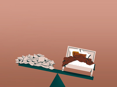 more sleep please bed conceptual illustration digital illustration editorial illustration illustration pillows procreate sleep