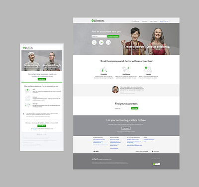 QuickBooks - Find an accountant, landing page + email series b2b email fintech quickbooks saas web