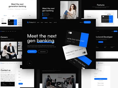 Pages | Fintech X - Finance Webflow Template & UI Kit b2b bank banking credit card fintech home homepage landing landing page landingpage saas software startup tech technology template web design webdesign webflow website