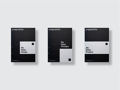 Posters for the Pragmatika digital design studio branding design graphic design logo