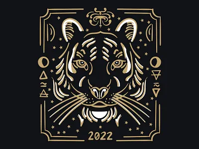 Tiger. Symbol of the year 2022 tiger face