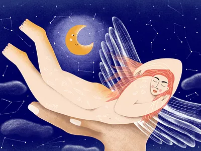 Dreams art design dreams girl graphic design illustration people picture procreate procreate art star woman