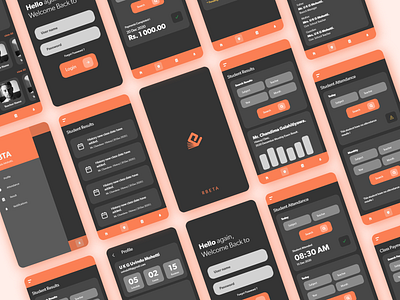 R B E T A - LMS App Design android app app design branding design flat illustration lms ui ui ux