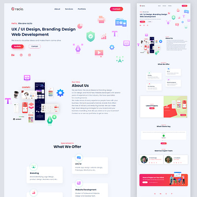 Personal portfolio website UI UX Design - Racio brand identifying branding design illustration logo raciodesigners rebrand redesign ui ui design uidesign ux uxdesign uxui web web designer web developer webdesign website wordpress