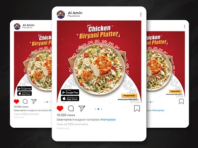 Food Social Media Design | Instagram Post | Banner ads advertising banner ads banner design biryani banner branding design food food banner food design food flyer google ads graphic design instagram post instagram story marketing marketing design social media add social media pack social media post web banner