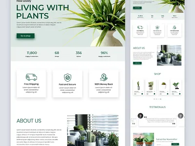 Greenla - Plant Selling Website UI UX Design branding design illustration logo online shop plant sell plant website ui ui design ux uxdesign uxui webdesign website