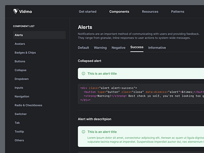 Design System - Code Documentation alert code code components component component documentation component libary components code dark mode design system design system code design system component design system documentation design system guide documentation header nav product design style guide tabbar ui