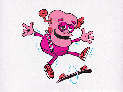 Franken Berry doing a kick-flip applepencil halloween illustration ipadpro procreate sketch sketchbook