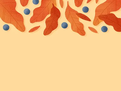 Red autumn leaves autumn berries berries pattern blue berries botanical botany cute illustration fall illustration leaves nature oak leaves orange and blue orange leaves pattern season textile design thanksgiving wallpaper