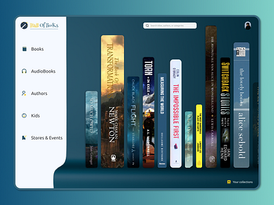 Hall Of Books Web Page Ui app books branding design icon illustration logo ui ux vector