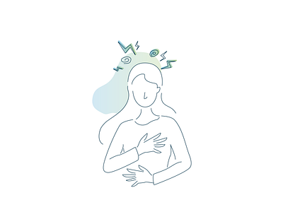 Stress blue flat green helth illustration line lineart mental health illustrations mrntal stress