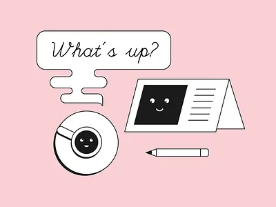 What's up? clean design digital flat illustration vector