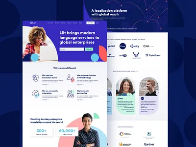 Lilt - About Us Page about us icons landingpage language lilt shapes technology translation web website