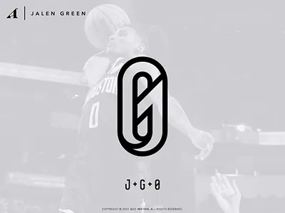 JALEN GREEN LOGO basketball branding design houston rockets icon jalen green jg letter lettering logo logomark logotype mark monogram nba typography