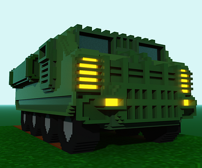 Hound-3 A.C.V. 3d apc millitary vehicle voxel voxelart