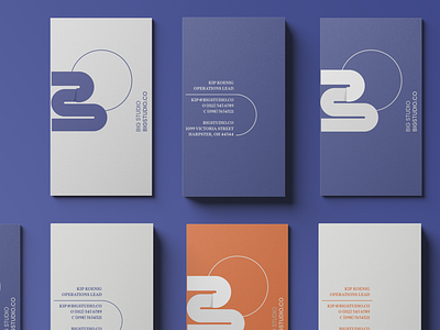 Big Studio branding business cards flat design letterhead logo print