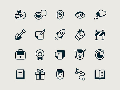 Icon set for design tools | PLEO method design design thinking design tools geometrical graphic design icons iconset line linear method minimal pictograms process tool vector