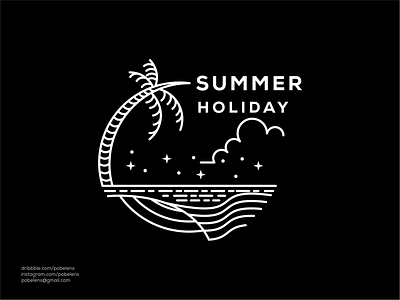 Summer Holiday Lineart Logo beach logo brand mark branding clothing design holiday logo icon illustration logo logo maker logodesign sale logo sport summer logo top logo typography ui ux vector