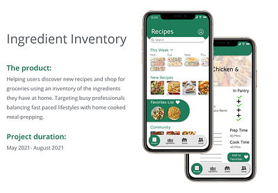 Ingredient Inventory App Mockup app cooking design figma prototype ux