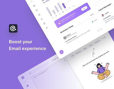 Smart Email Client ai app desktop email product design purple ui uiux