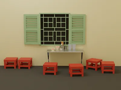 Vietnam in the 90s 3d 3d modeling blender illustration render street vietnam window