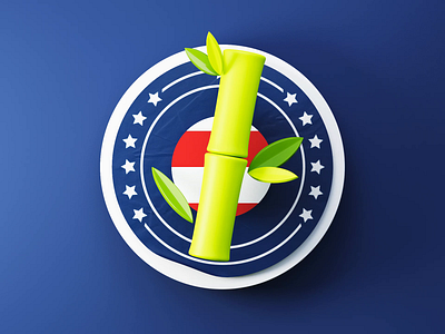 Bamboo Sticker 3d 3d animation american animation bamboo bambu blender c4d china cinema 4d flag friendly green leaves motion motion graphics octane star sticker tree