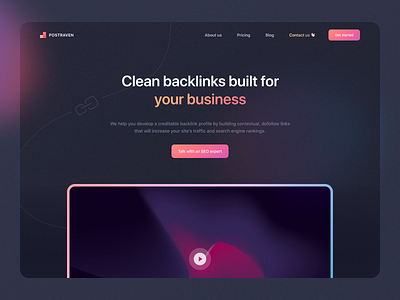 Dark UI website design for SAAS agency dark mode dark ui dark website gradients saas saas website user interface web design website