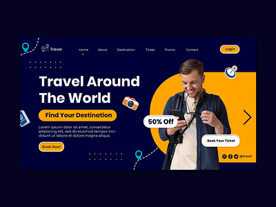 Landing Page Template Travel branding design graphic design holiday illustration landing page travel travelling ui web design