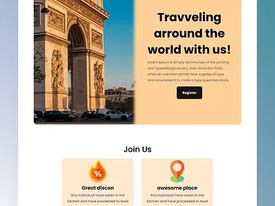 Travveling arround the world app branding css design figma html illustration ui vector