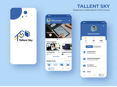 Tallent Sky - Online Course apps blue course design learning mobile online course ui