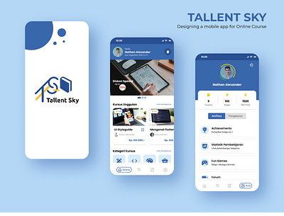 Tallent Sky - Online Course apps blue course design learning mobile online course ui
