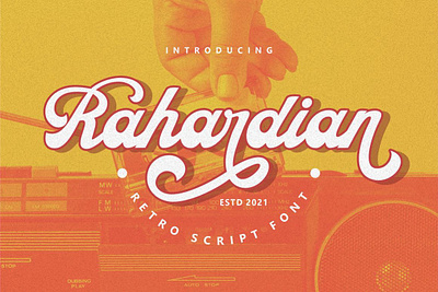 Rahardian - Retro Script Font 60s font 70s font 80s font aesthetic font best font bold font classic font display font funky font groovy font hipster font lettering font old font poster font retro font retro script rough font script font typeface font vintage font