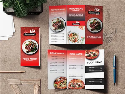 Trifold Food Menu Design banner deisgn branding brochure design catlog design food banner design food menu design graphic design menu design motion graphics restaurant menu trifold design ui design