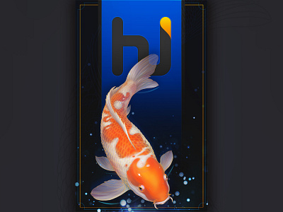 Koi Fish Card Illustration - Self Branding animal artwork branding card art courage creative design digital art digital painting graphic art graphic design illustration koi fish koi fish art logo personal art photoshop self branding success