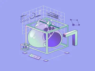 E-Shell 90s vibes art character design charts digital art graphic illustration illustration art illustration for web illustrator lo fi pastels purple retro schemes seashell shakuro shapes vector