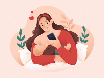 Mom accompany baby breast feeding chirld drinking milk gentle hug love lovingkindness maternity mom momma motherhood mothers day mothers love play cell phone pregnat womens day