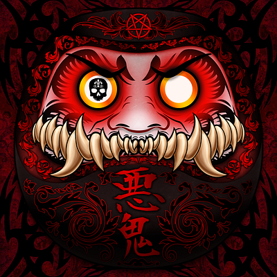 Monster Daruma design illustration vector