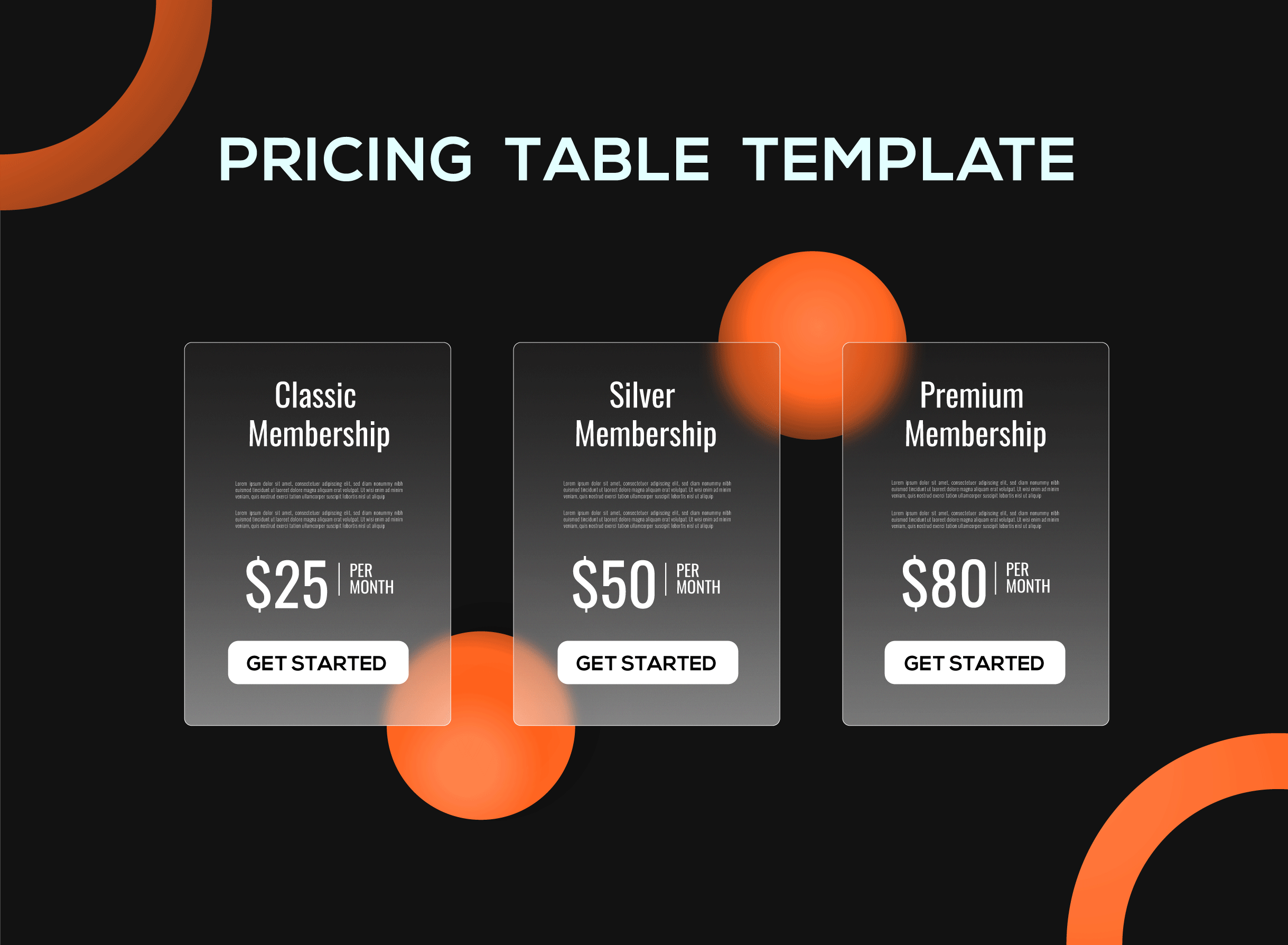 Pricing table design template by Samin | Brand Designer on Dribbble
